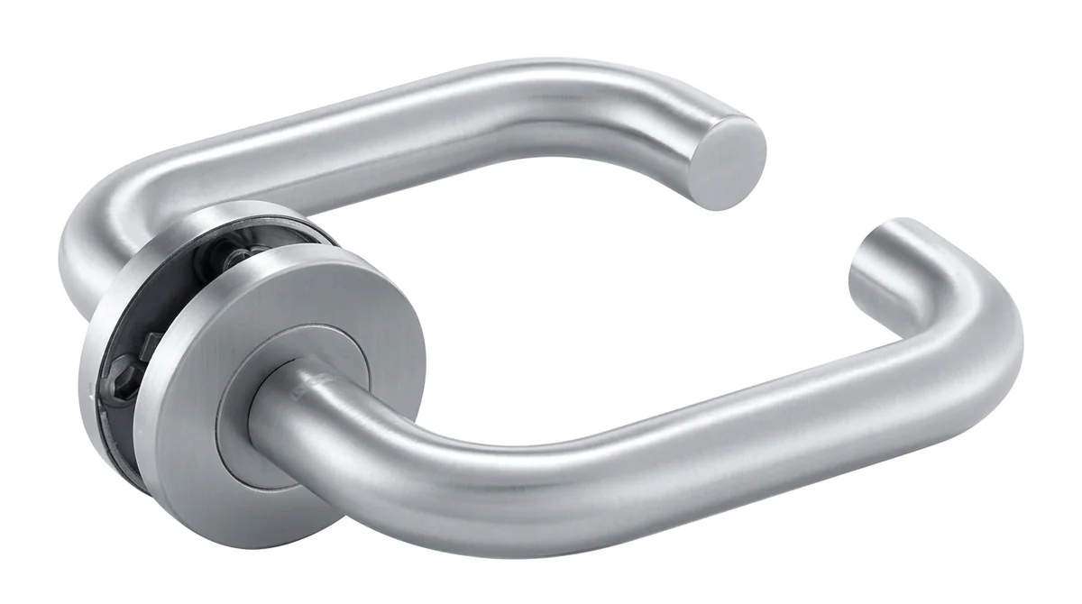 Tubular lever handle, round rose